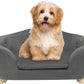 SHAVI Pet Sofa Dog Couch for Small Pet Dog and Cats, Low Back Lounging Bed with Velvet Modern Cat Couch Easy-to-Clean(Grey)