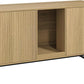 Litter Box Enclosure for 2 Cats, Fluted Hidden Cat Litter Box Furniture with Scratch Pad and Metal Legs, Modern Double Room Kitty House for Living Room, Washroom, 47.2”L x 17.7”W x 25.9”H, Natural