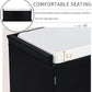Storage Bench with 2 Drawers and 2 Cabinets, Pine Wood Shoe Bench with Removable Cushion for Living Room, Entryway 42.5" L x 15.9" W x 17.5" H (Black)