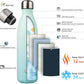 Insulated Water Bottles,25 oz Double Wall Stainless Steel Vacumm Metal Flask for Sports Travel,Mint