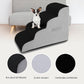 High Density Foam Dog Stairs Steps, Non-Slip Extra Wide Deep Pet Steps for Beds Or Couches, for Injured or Older Pets Dogs and Cats with Joint Pain (4-Tiers (Black))