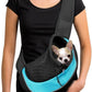 YUDODO Pet Sling Carrier for Small Dogs & Cats – Hands-Free Puppy Carrier with Safety Hook, Large Zipper Pocket, Soft Breathable Mesh, Adjustable Strap & Reflective Strip (Cyan 2.0 M)