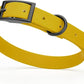 Dogline Biothane Waterproof Dog Collar Strong Coated Nylon Webbing with Black Hardware Odor- Proof for Easy Care Easy to Clean High Performance Fits Small Medium or Large Dogs, Treasure Gold