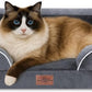 Comfort Expression Small Dog Beds Waterproof Cat Beds Orthopedic Foam Sofa Beds for Small Dogs Comfy Pet Bed with Washable Removable Cover & Non-Slip Bottom(XX-Small,Dark Grey)