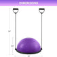 ZELUS Balance Ball Trainer with Resistance Bands and Foot Pump, Inflatable Yoga Ball for Home Gym Workouts, 23 Inch Exercise Half Ball for Balance Training Core Strength Fitness More, 330lb Cap