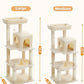 Cat Tree for Large Cats Adult with Metal Plush Big Hammock, 56.3" Cat Tower with 2 Door Condo House, 6-Tier Cat Shelves with Scratching Posts and Large Top Perch, Beige