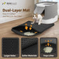 Fully Enclosed Cat Litter Box w/Lid, Scoop, Litter Mat & Odor Fitter, Large Plastic Cat Toilet with Double Door, Anti-Splashing Gato Litter Box with Lockable Front Door, Beige/Pink