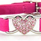 CHUKCHI Heart Bling Cat Collar with Safety Belt and Bell 8-11 Inches