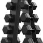 PAPABABE Hex Dumbbell Sets with Rack, 60-550lb Rubber Coated Dumbbell Weight Set and Storage Rack, Multiple Options Hand Weights for Strength Training