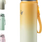 Enerbone 32 oz Insulated Water Bottle, Stainless Steel Bottle with Carrying Strap, Double-Wall Vacuum Insulation Design, Leakproof Sports Bottle with Straw, Keep Drinks Cold or Hot for Hours