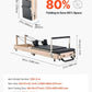 VEVOR Pilates Reformer Machine, Pilates Workout Equipment for Home Gym Studio Use, Pilates Bed with Dual Resistance- Spring & Cord, Reformer Set, Up to 400 LBS