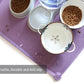 Hoki Found X-Large Silicone Pet Food Mats - Non-Slip Pet Dog Cat Bowl Placemats - Waterproof Food & Water Mats for Carpet - Amethyst