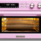 Retro Style Infrared Heating Air Fryer Toaster Oven, Extra Large Countertop Convection Oven 10-in-1 Combo, 6-Slice Toast, Enamel Baking Pan Easy Clean with Recipe Book, Classic Pink Color