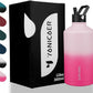 Insulated Water Bottle 64oz,Triple Wall Vacuum Stainless Steel(Dishwasher Safe),Leak Proof & Non-BPA,Flask Jug with Paracord Handle & Straw Spout Lids Sports