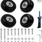 Luggage Suitcase Replacement Wheels Set of 4 PU Bearing Wheels-Install Width 0.8in/21mm with 3 Size Axles and Hacksaw for Trolley Bag Drawbar Box Smooth Rolling Repair(45mm x 18mm)