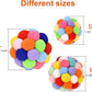 TUSATIY Cat Toy Balls with Bell 3PCS, Colorful Soft Fuzzy Balls Built-in Bell for Cats, Interactive Playing Chewing Toys for Indoor Cats and Kittens