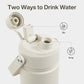 Kids Insualated Water Bottle with Straw - 12oz Stainless Steel Water Bottle with Dual Spouts, Leak-Proof, BPA-Free, Double Wall Vacuum Keeps Cold for 24 Hours for Sports, Travel, School (Cream Moon)