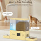 Rojeco 36Cups/8.5L Pet Automatic Cat Feeder and Gravity Water Dispenser,Stainless Steel Bowls 2-in-1 Set Large Capacity 5L Food Feeder and 3.5L Water Fountain for Cats,Pets,Small Dogs,Yellow