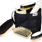 HORZE 7-Piece Set Wooden Horse Grooming Kit with Nylon Grooming Tote Bag - Black - One Size