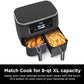 Ninja DZ201 Foodi 8 Quart 6-in-1 DualZone 2-Basket Air Fryer with 2 Independent Frying Baskets, Match Cook & Smart Finish to Roast, Broil, Dehydrate & More for Quick, Easy Meals, Grey
