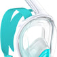 QingSong Full Face Snorkel Mask for Adults, Snorkeling Gear with Camera Mount, 180 Degree Panoramic View Snorkel Set Anti-Fog Anti-Leak