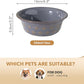 6.3inch Ceramic Set of 2 Dog Bowls, Food and Water Bowls for Small and Medium Dog, 2pcs Basic Dog Bowl, Wide Opening Rounded Edge (2 Bowls, Reactived Glaze -Grey)