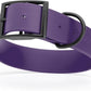 Dogline Biothane Waterproof Dog Collar Strong Coated Nylon Webbing with Black Hardware Odor- Proof for Easy Care Easy to Clean High Performance Fits Small Medium or Large Dogs, Violet Purple