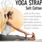 TECEUM Yoga Strap & Mat Strap – 2 IN 1 – Cotton – 6 ft 8 ft 10 ft (30+ colors) – Adjustable Non-Slip Belt for Yoga, Pilates, Stretching, Physical Therapy, Fitness & Home Workout – For Carrying Mats