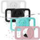 4 Pack Waterproof Dog Collar Holder Compatible with AirTag, Silicone Hidden Loop Holder for Airtag Tracker, Anti-Lost Dog Collar Accessories(Cyan,White,Black,Pink)