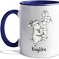 Goat Coffee Mug Gift, Personalized Name Goat Lover Ceramic Coffee Cup 11 Oz 15 Oz, Customized Goats Tea Mug Gift for Birthday/Christmas/Special Day/Holiday, Funny Animal Goats White Accent Cup