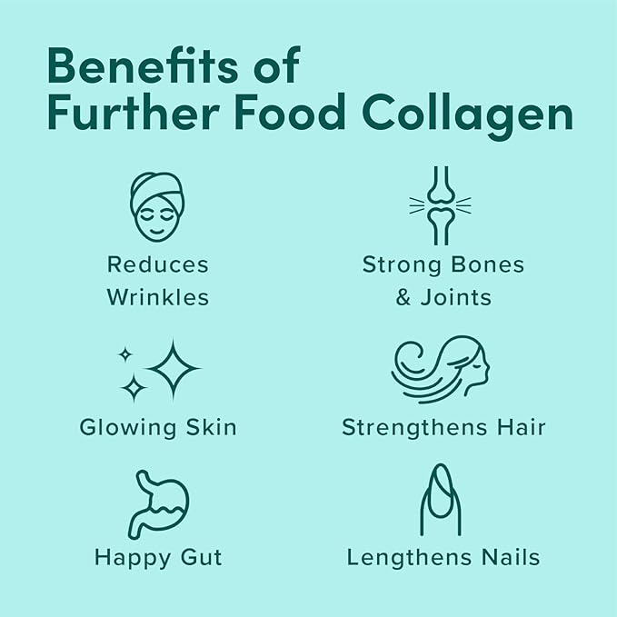 Further Food Chocolate Marine Collagen Peptides Powder, Wild Caught, Sustainable, Type 1, 2 & 3 Collagen, Gut + Joint Support, Hair, Skin, Nails, Sugar-Free 7.41 oz