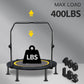 CLORIS 40in Folding Trampoline Mini Trampoline Rebounder Trampoline for Adults Fitness Trampoline with Adjustable Foam Handle, with safty Padded Cover Best Gift for Kids/Adult