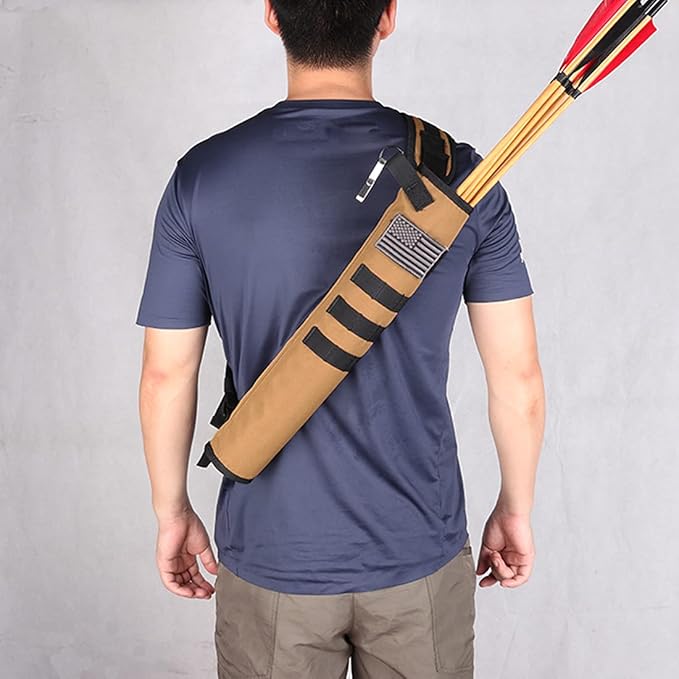 KRATARC Archery Lightweight Back Arrow Quiver Dual Use Foldable Compact Hip Arrows Bag with Molle System Hanged for Target Shooting