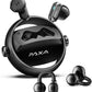 2 in 1 Clip on Open Ear Headphones Wireless Earbuds, 0 Delay Bluetooth 6.0, Ultra-Long 140H Play, Auto L-R Recognition Touch Control, Hybrid Noise Reduction for Work Fitness Daily Use, Ctbuds Black