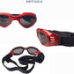 LECONPET Small Dog Sunglasses Waterproof Windproof UV Protection Pet Sunglasses Dog Goggles for Doggy Puppy Cat (Red)