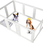 Clear Acrylic Plastic Dog Playpen - Clear Dog Play Pen - Easy Assemble Acrylic Dog Playpen - Puppy Playpen, Cat Playpen, Small Animal Playpen, Dog Play Pen Indoors (White, 30.3" H, 10PCS)