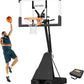 Basketball Hoop Outdoor with 44/54 Inch Shatterproof Backboard, 5.25-10FT Height Portable Basketball Hoop with Sandbag, Adjustable Basketball Goal System