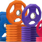 SPART Color Coded Weight Plate 2-Inch Rubber Coated Olympic Grip Plate for Barbell, Solid Cast Iron Weight Plates for Strength Training, Weightlifting, Crossfit, Home Gym, 2.5LB/5LB/10LB/25LB/35LB/45LB, Pair