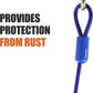 BV Dog Tie Out Cable 25 Feet - Heavy Duty Dog Lead Up to 60 Pounds - Reflective & Rust-Free with Quick Release Swivel Clips & 360° Rotating Clasp - Tangle-Free Dogs Runner for Yard (Blue, Pair)