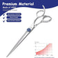 7'' Dog Grooming Scissors CNC 440C Blades Sharp and Durable Polished Straight Dog Shears with Blue Diamond Adustable Screws Easy to Use for Groomer and Home User