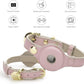 Cupertino Dog Collars, Harnesses & Leashes Made from Vegan Leather with Dog Tracker Device Holder Adjustable Dog Collar (Medium, Pink)