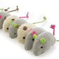 SmartyKat Skitter Critters Value Pack Catnip Cat Toys - Gray/Cream, Set of 10