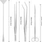 15Inch Extra Long Design Aquarium Aquascaping Tool Stainless Steel Aquascape Tools Kit 4 in 1 Anti-Rust Fish Tank Starter Kit with Long Tweezers Scissors Spatula for Aquarium Plants (Silver)