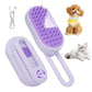 4-in-1 Rechargeable Anti-Dandruff Pet Steam Brush — brush for sheddingCats & Dogs,pet hair removal tool. Integrating functions of massage,clean, hair grooming and anti-static (purple)