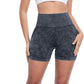 CHRLEISURE Women's 4 Packs Workout Gym Shorts, High Waisted Butt Lifting Scrunch Butt Seamless Booty Shorts