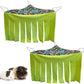 RIOUSSI Guinea Pig Hideout Hideaway Corner Fleece Toys Cage Accessories with Reversible Sides, Geo/Gray+Green, 2 Pack