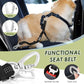 Lukovee Dog Seat Belt for Car, Adjustable Dog Car Harness for Large Medium Small Dogs, Soft Padded & Breathable Mesh Dog Seatbelt with Car Strap and Carabiner(Lime Green Double Clip,Medium)