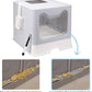 Foldable Cat Litter Box with Lid, Enclosed Potty, Large Top Entry Anti-Splashing Toilet, Easy to Clean Including Litter Scoop and 2-in-1 Cleaning Brush (Grey)