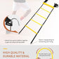 GHB Agility Ladder,Football Training Equipment Set,4 Agility Hurdles, 20 feet12 Rungs Speed Ladder,12 Disc Cones,Resistance Parachute, Jump Rope, 5 Resistance Bands