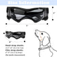 QUMY Dog Goggles UV Protection for Small to Medium Breed, Dog Sunglasses Windproof Anti-Fog Dustproof Snowproof, Puppy Glasses for Outdoor Riding Driving with Comfortable Frame Adjustable Straps